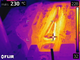 Zdjęcie z kamery termowizyjnej w Kuźni Jawor