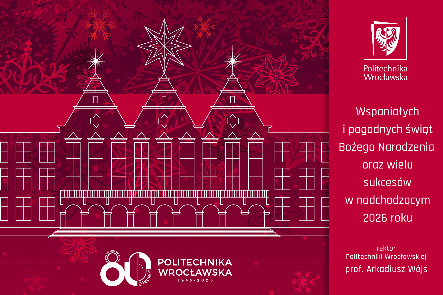 Grafika świąteczna z życzeniami rektora