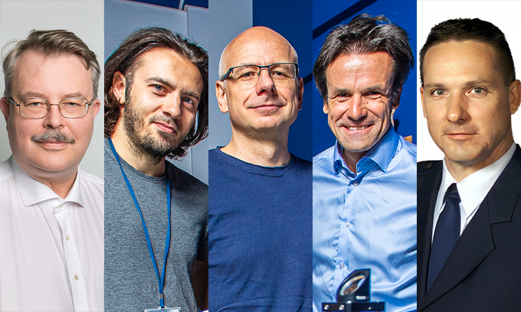 Zdjęcia pięciu osób, współlaureatów konkursu