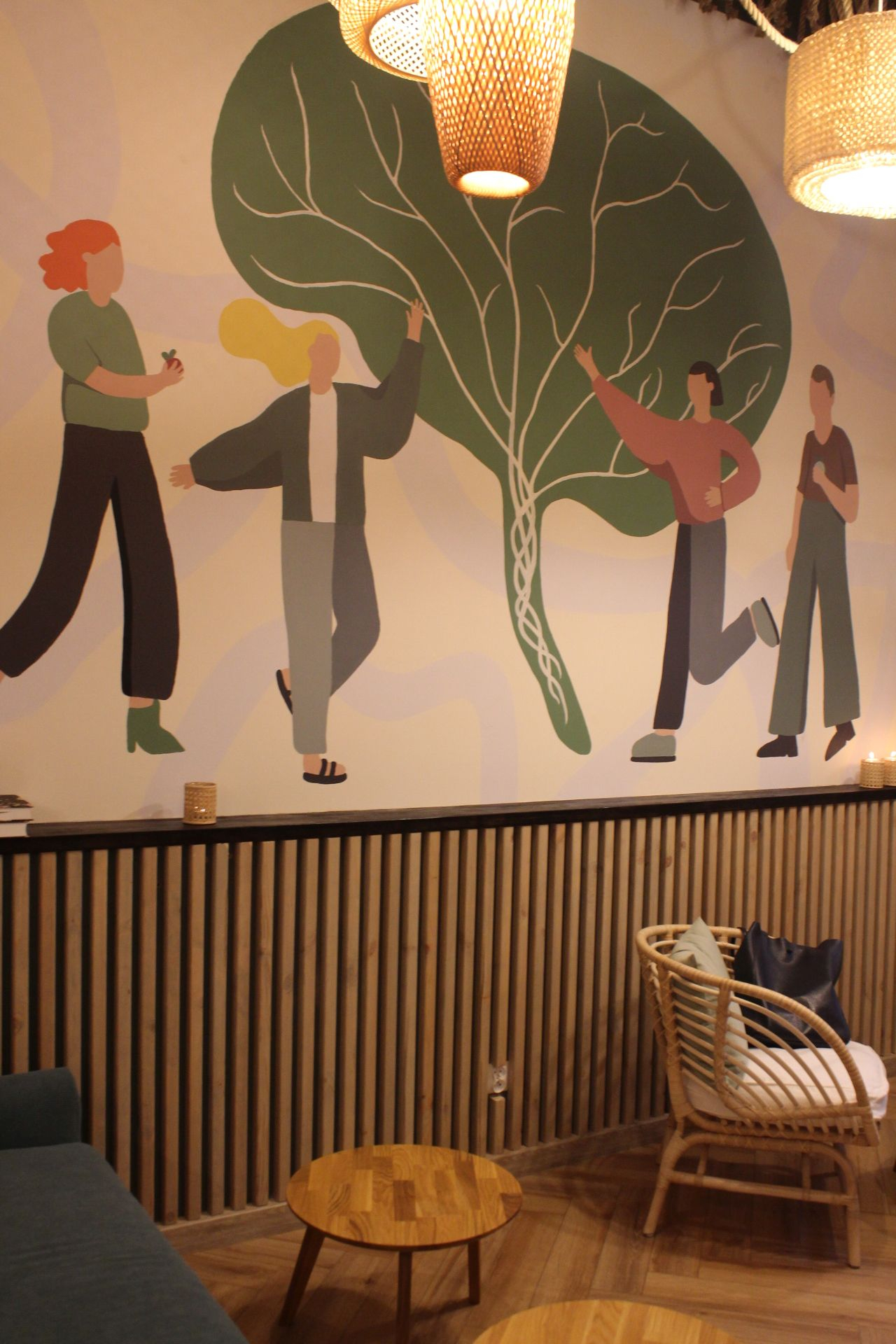 Mural w kawiarni