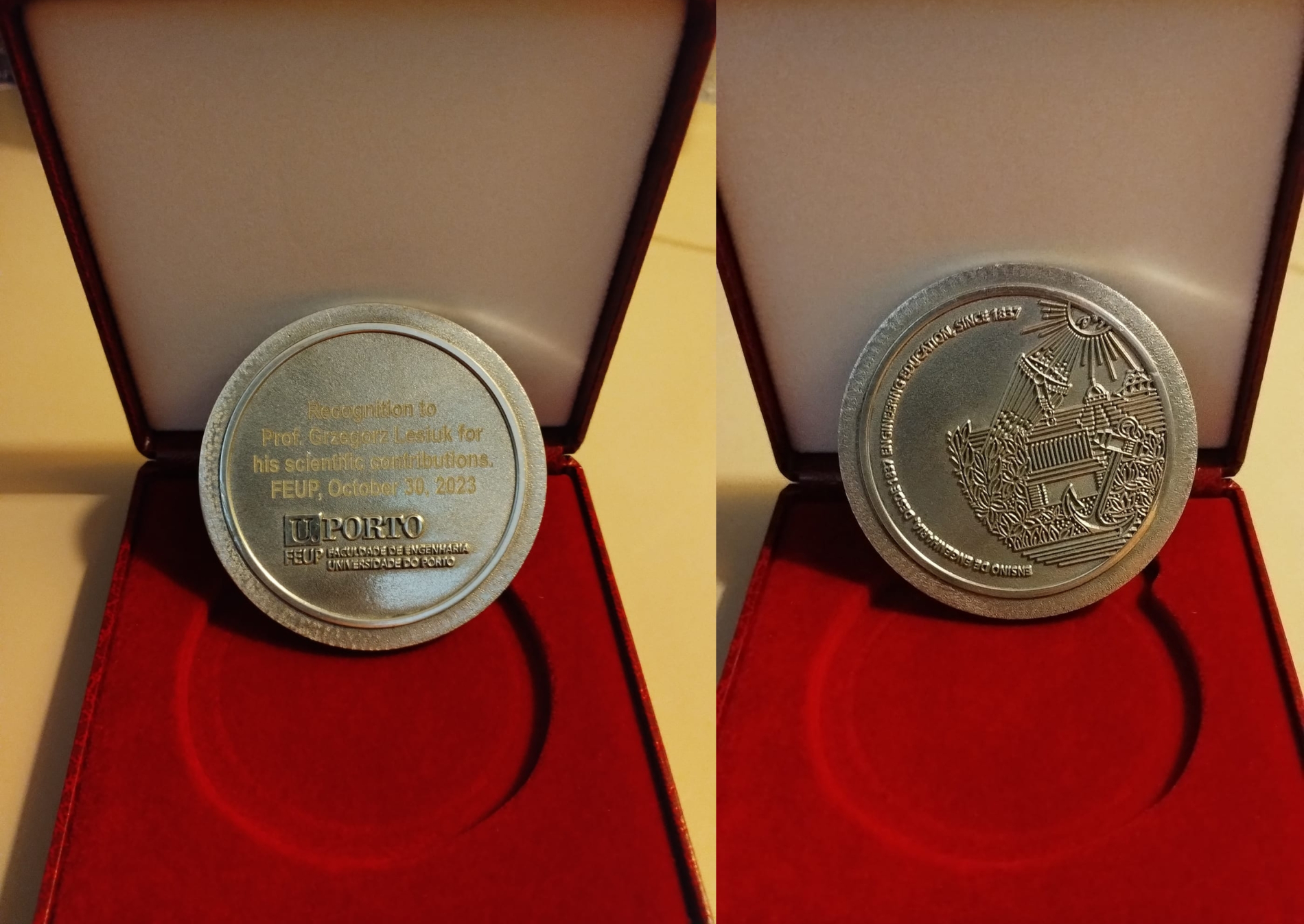 Zdjęcie medalu, który otrzymał prof. Grzegorz Lesiuk