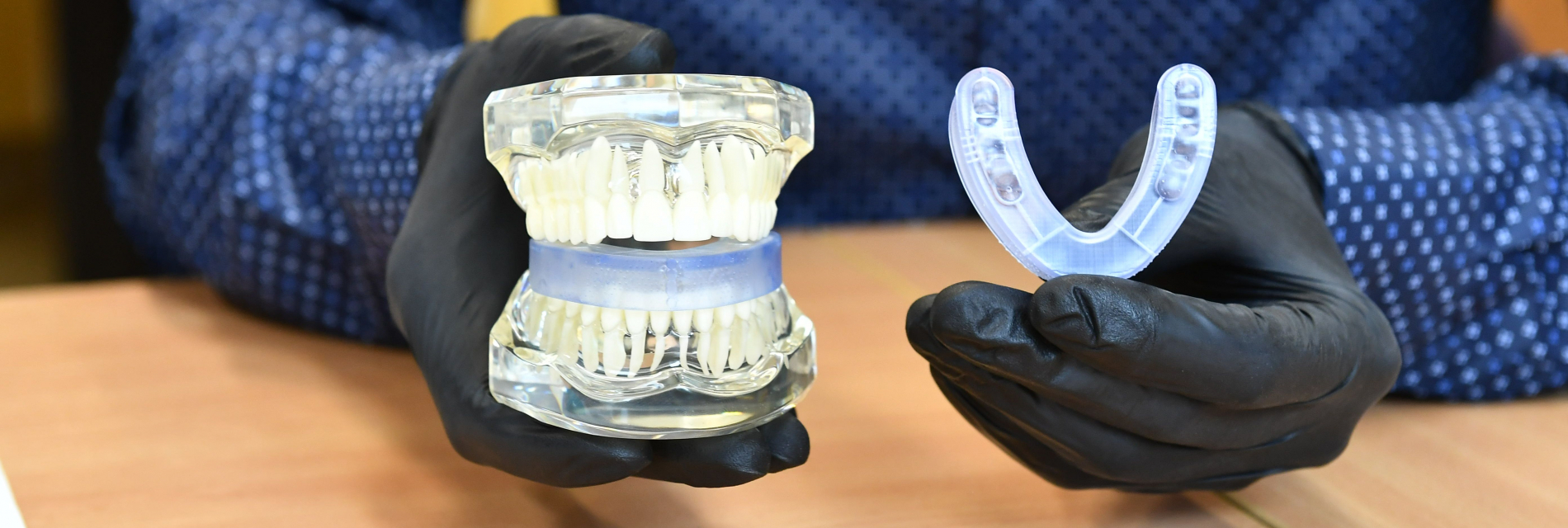 Model szczęki i wkładka dentystyczna - zdjęcie