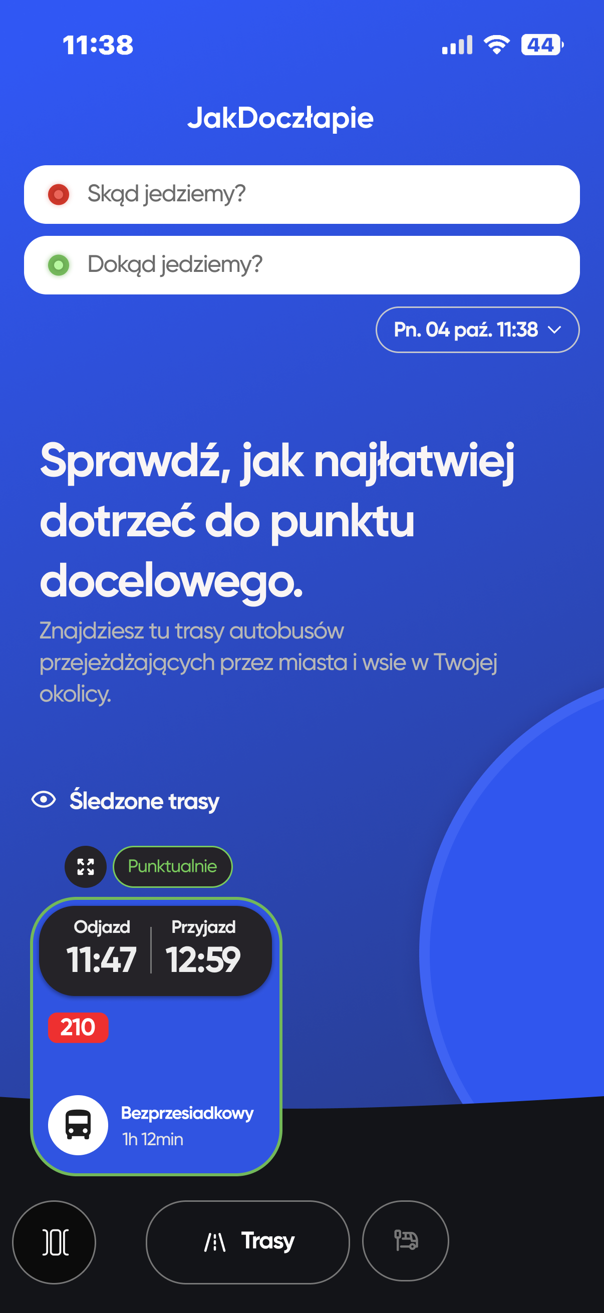 Ekran startowy aplikacji