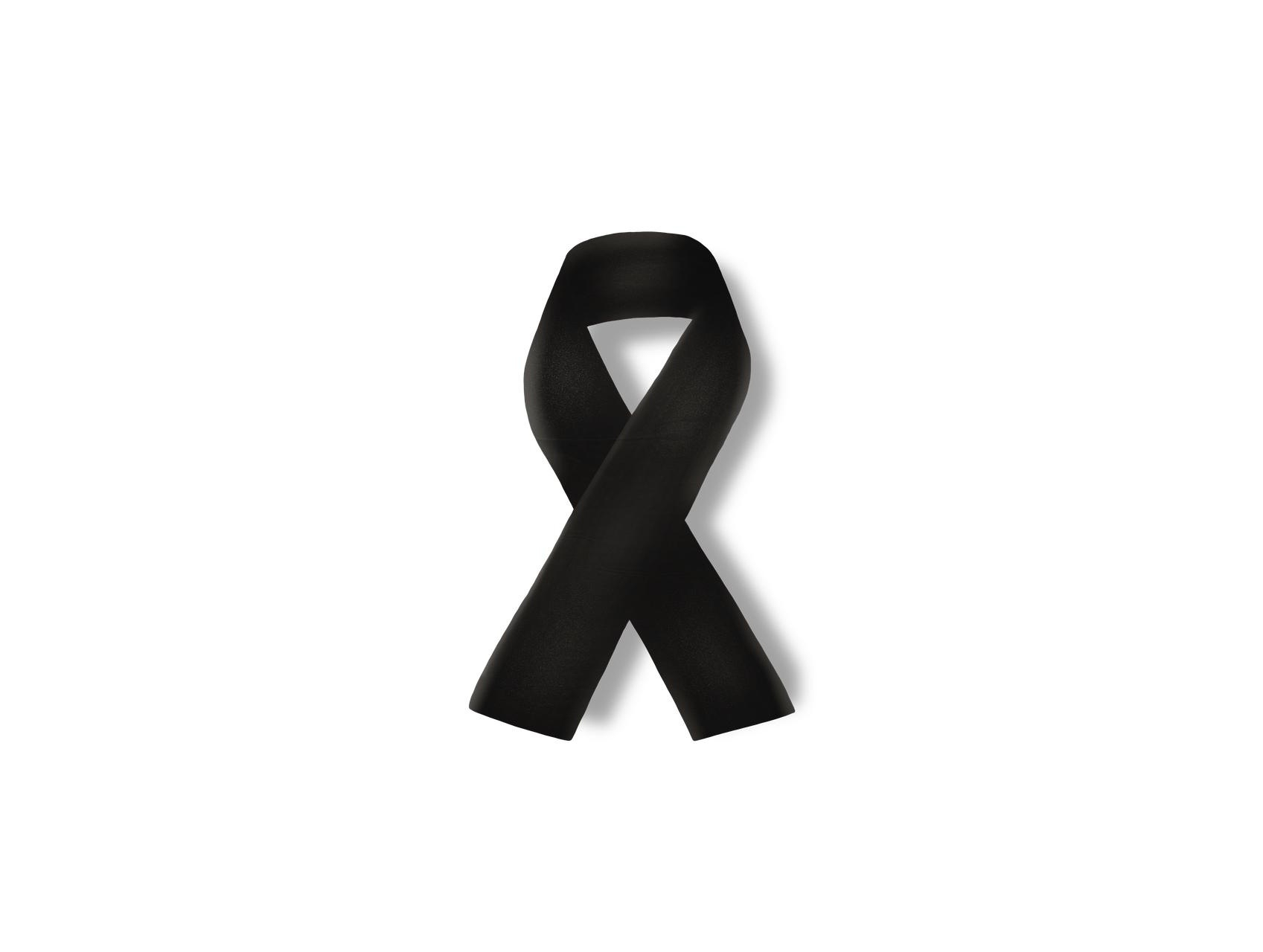 Black mourning kir on white background
