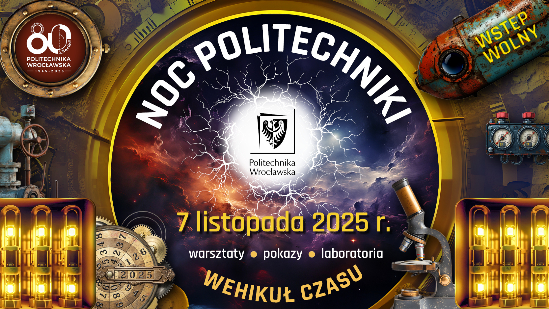 Grafika ilustracyjna - Noc Politechniki 2025
